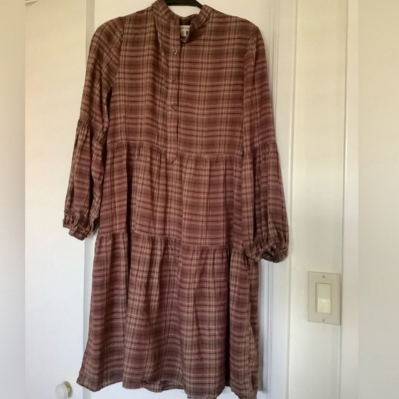Max Studio Womens Rayon Plaid Long Sleeve Mini Dress Size Small - Picture 2 of 5